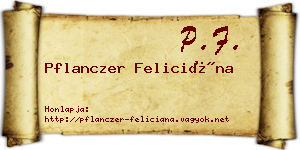 Pflanczer Feliciána névjegykártya